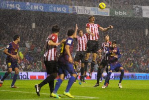 Athletic Bilbao faces off against Barcelona on May 25, 2012.