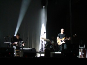 Junkera on stage with his band.