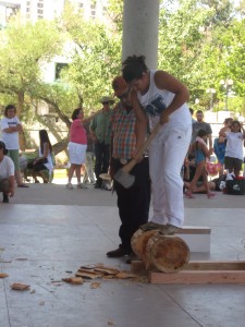 Stephanie Braña, seen here with her coach, will be at the St. Teresa of Avila Basque Festival.