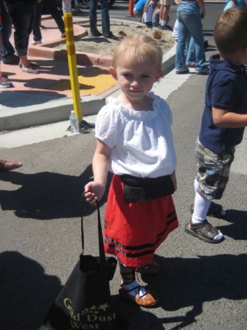 This young spectator dresses for the Elko Basque parade.
