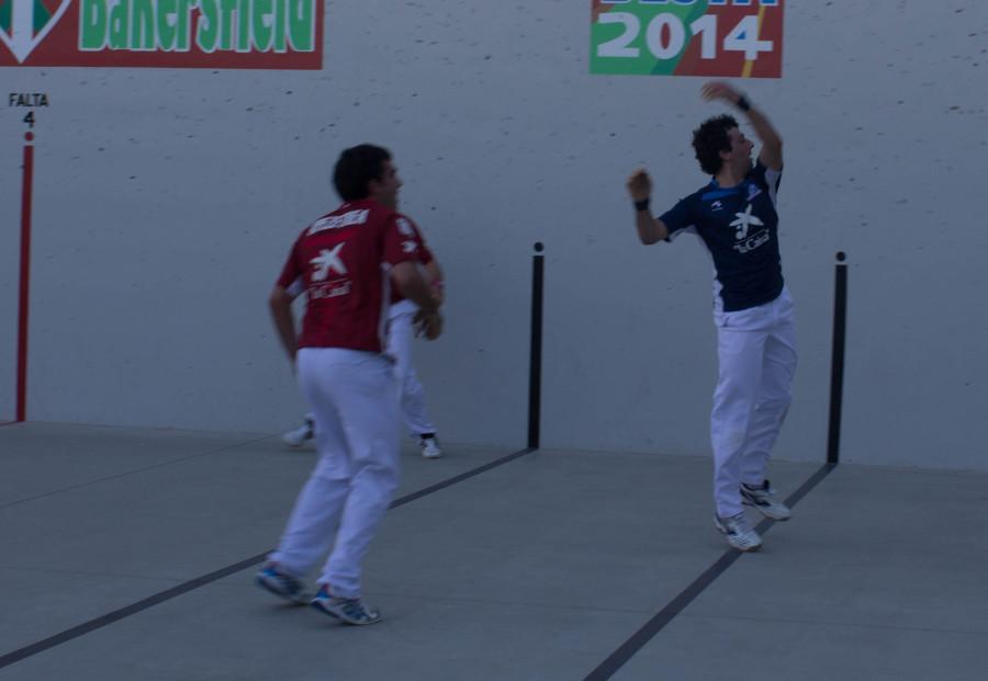 Men playing Basque handball or pelota at the Kern County Basque Club