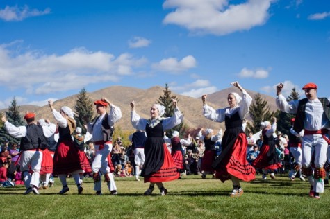 Oinkari dancers at the Trailing of the Sheep Festival.
