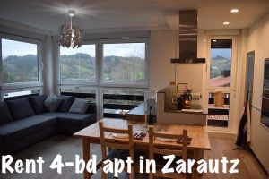 Living room and kitchen area of apartment in Basque Country