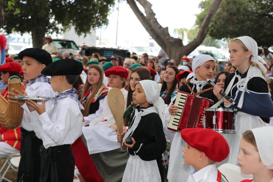 Young Basques in their costumes at the Kern County Basque Festival 2022.