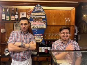Two bartenders at Txepetxa Bar in San Sebastian