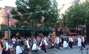 Basque groups dancing on the Basque Block in Boise, Idaho