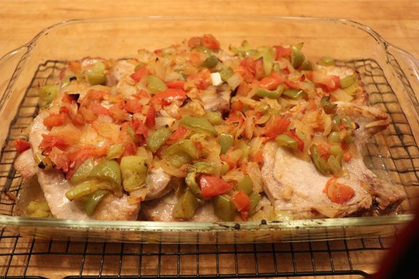 Navigation to Story: Basque Recipe: Juicy Pork Chops with Piperade