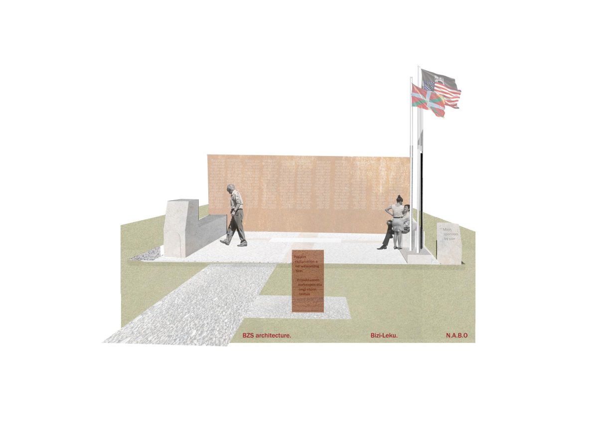 Rendering of the World War II Memorial by architect Maider Besos Lanz