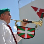 Georges Petrissans plays the bugle for the club klika. Photo by Linda Iriart