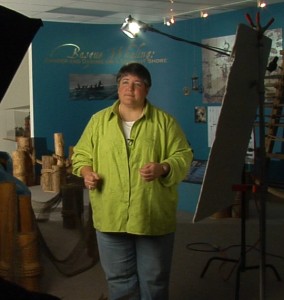 Basque Museum Director Patty Miller talks about Basque culture during filming. Photo: Courtesy of Canyons Studio.
