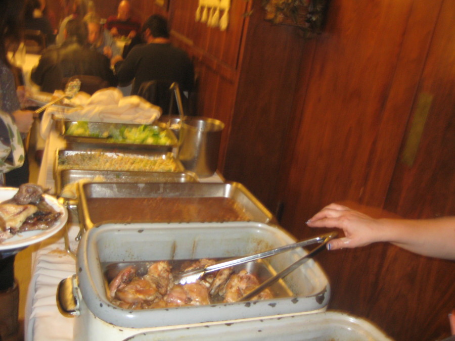 Food served at Chalet Basque monthly barbecue in La Puente
