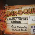 Sign for the monthly barbecue