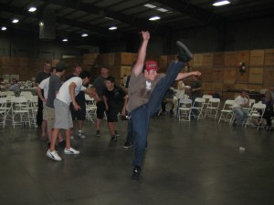 Luke Echeverria dances the banakoa at the Fresno Basque picnic 2010.