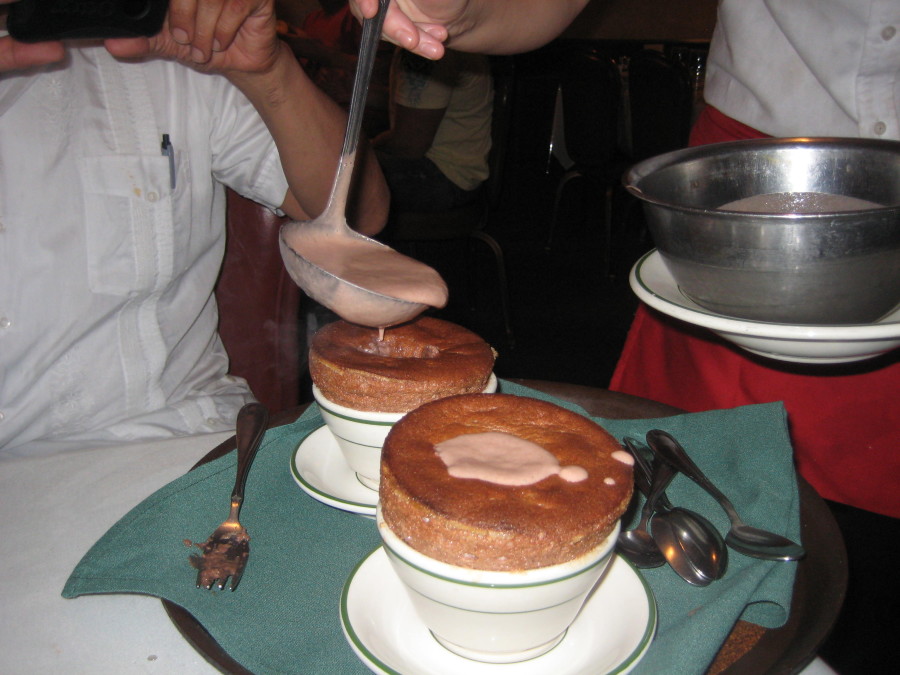 Chocolate souffle at Basque restaurant