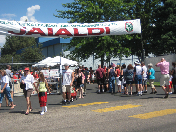 People walking in to fairgrounds