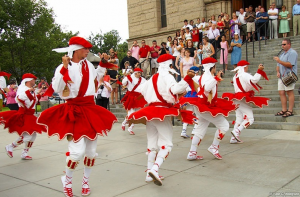 Oinkari dancers perform at St. John's Cathedral. Photo: Jon C. Hodgson.