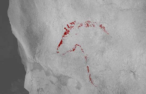 Graphic restitution of the horse painting found in the Basque village of Manaria. Photo: Diputacion Foral de Vizcaya. 