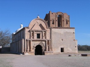tumacacori-mission Basque frontier soldiers were stationed at or lived near the Mission at Tumacácori, Arizona. Photo: Steve Bass.